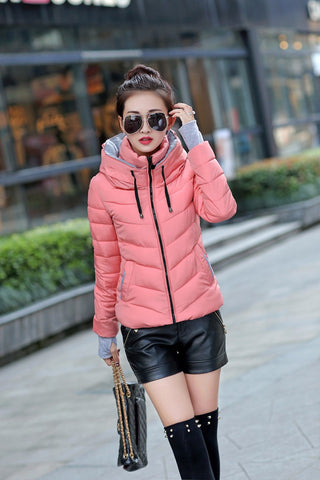 Solid slim hooded jacket