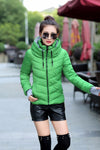 Solid slim hooded jacket